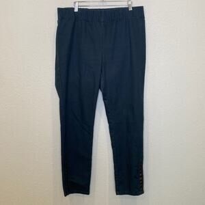 Soft Surroundings Stretch Denim Snap Ankle Skinny Leggings Pants EUC Sz XL